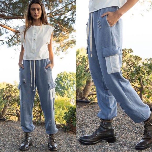 Stylish Blue Jogger Pants - Picture 4 of 5